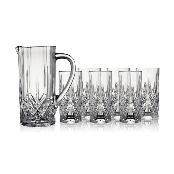 Melodia ポット＆ ハイボールグラス 7点セット, Crystal Lyngby Glas