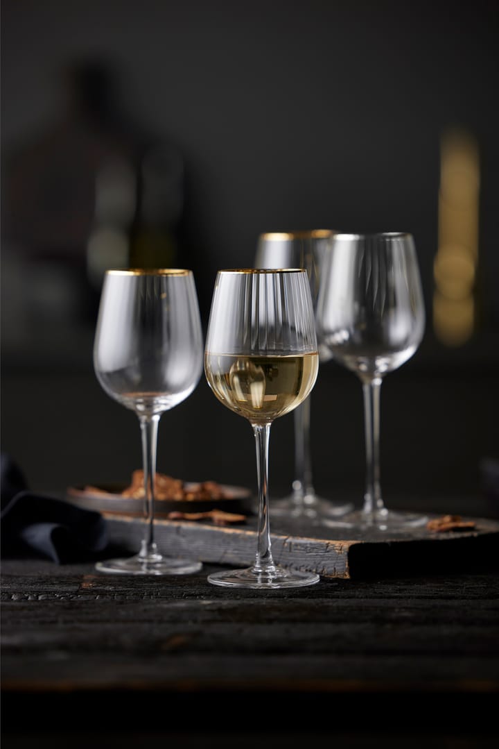 Palermo Gold 白ワイングラス 30 cl 4本セット, Clear-gold Lyngby Glas