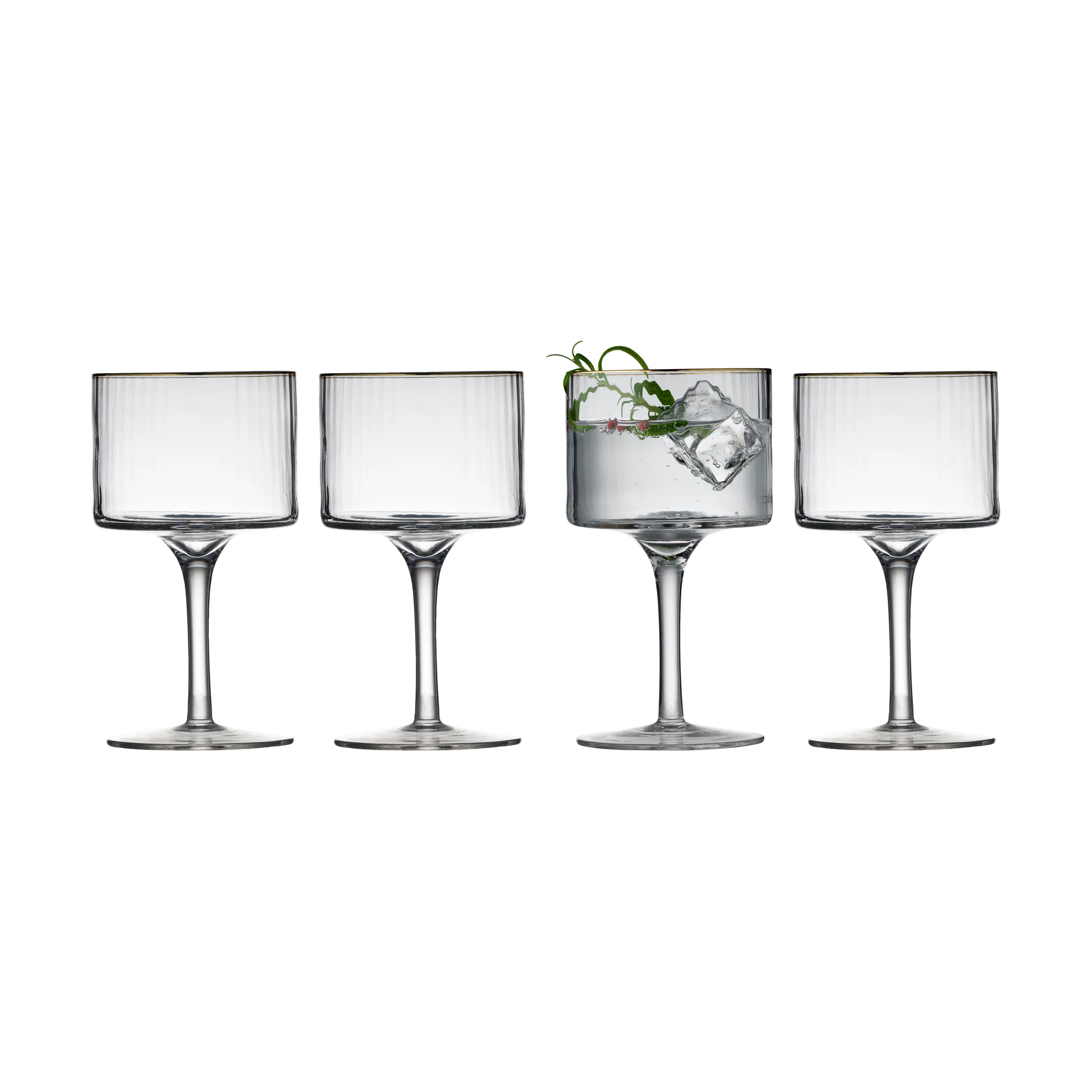 Palermo Gold ジン & トニックグラス 32 cl 4本セット, Clear-gold Lyngby Glas
