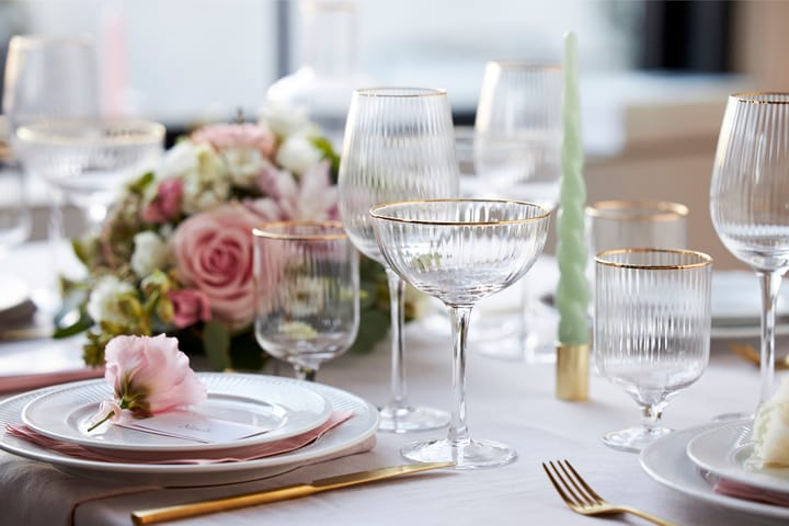 Palermo Gold 赤ワイングラス 40 cl 4本セット, Clear-gold Lyngby Glas