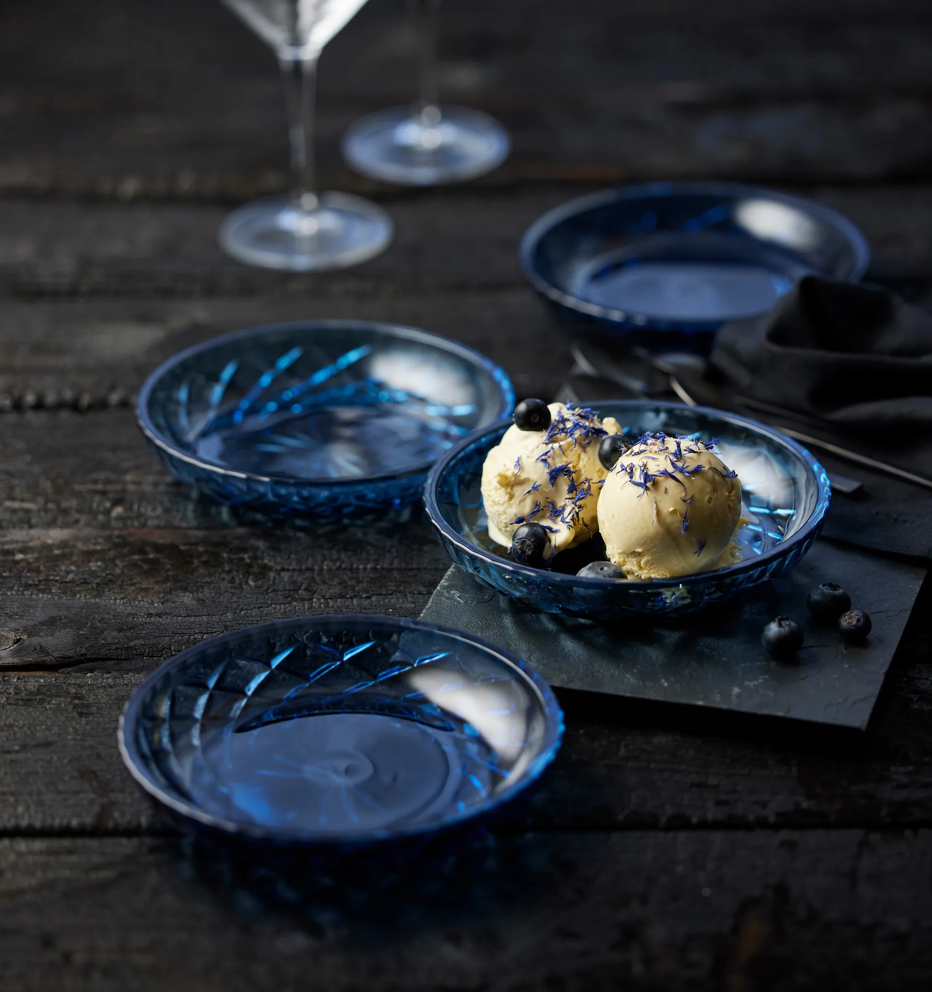 Sorrento スモールプレート Ø16 cm 4個セット, Blue Lyngby Glas