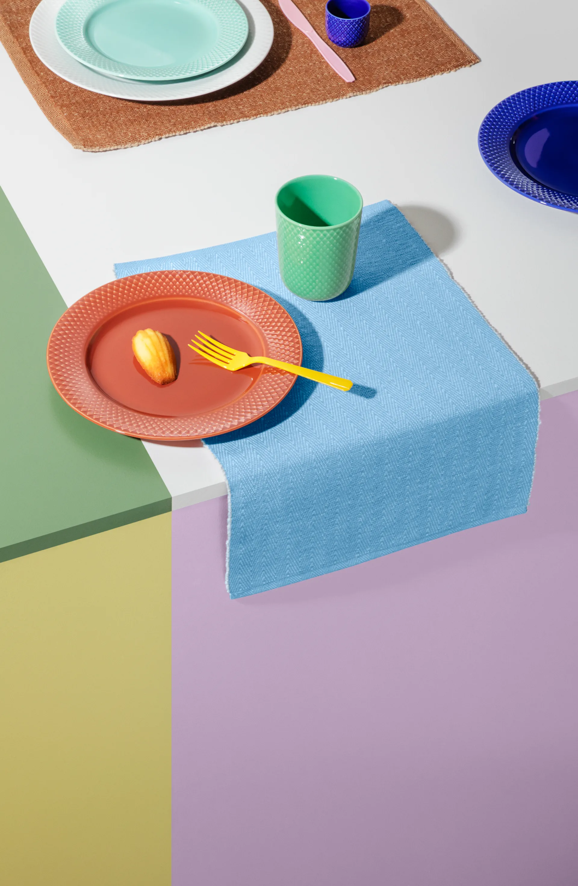 Herringbone プレースマット 30x43 cm, Turquoise Lyngby Porcelæn | リュンビューポーセリン