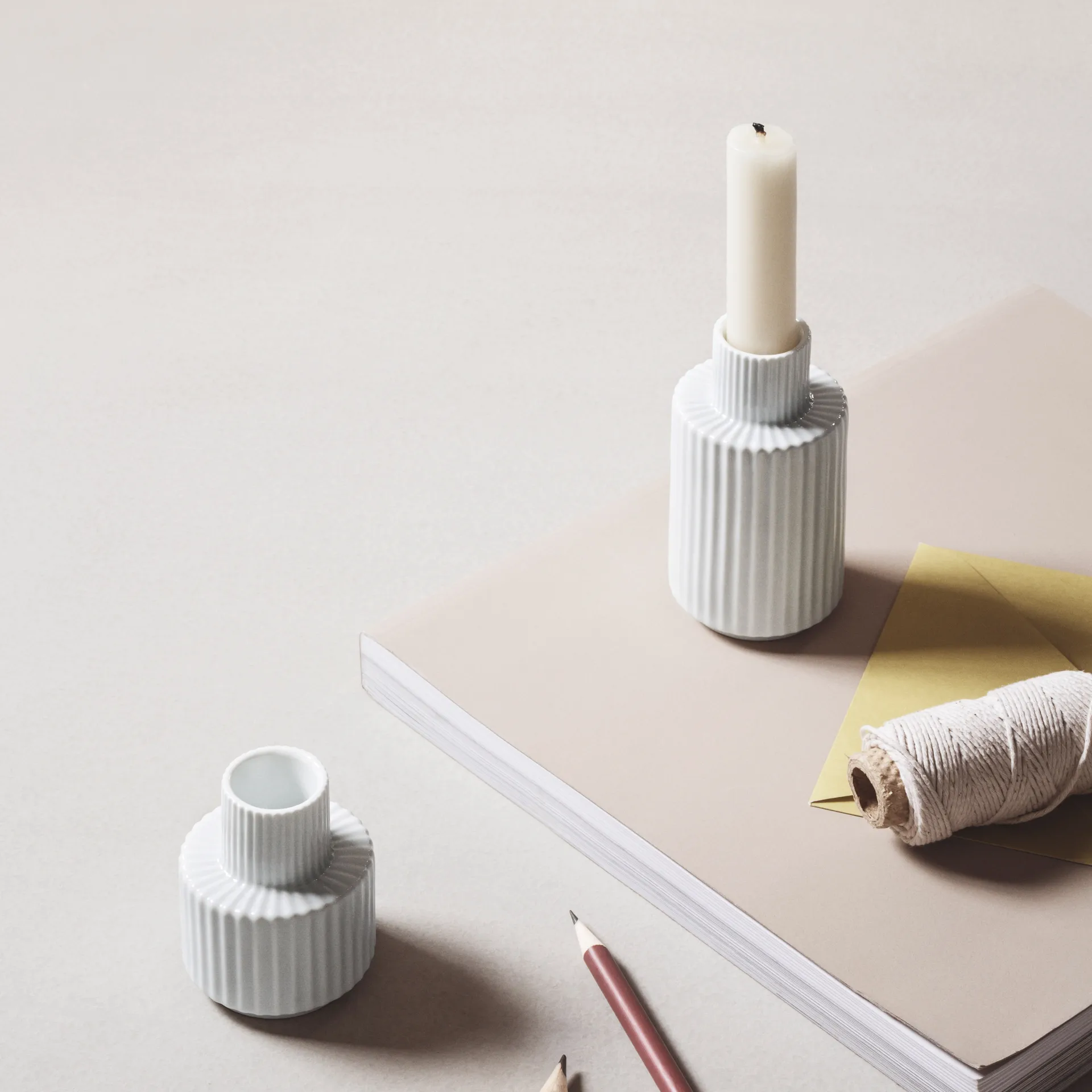 Lyngby 花瓶 キャンドル ホルダー ホワイト, 11 cm Lyngby Porcelæn | リュンビューポーセリン