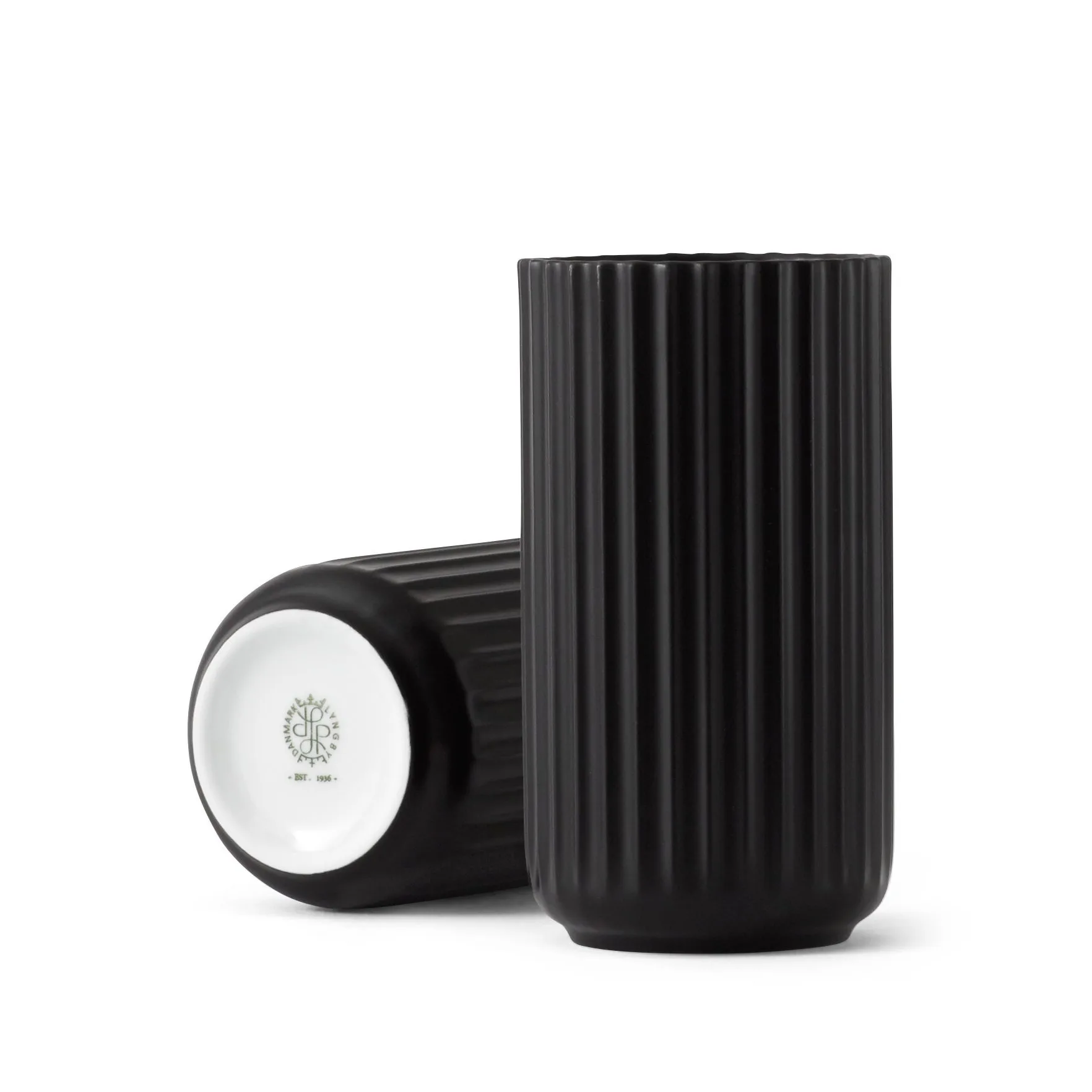 Lyngby 花瓶 ブラック マット, 15 cm Lyngby Porcelæn | リュンビューポーセリン