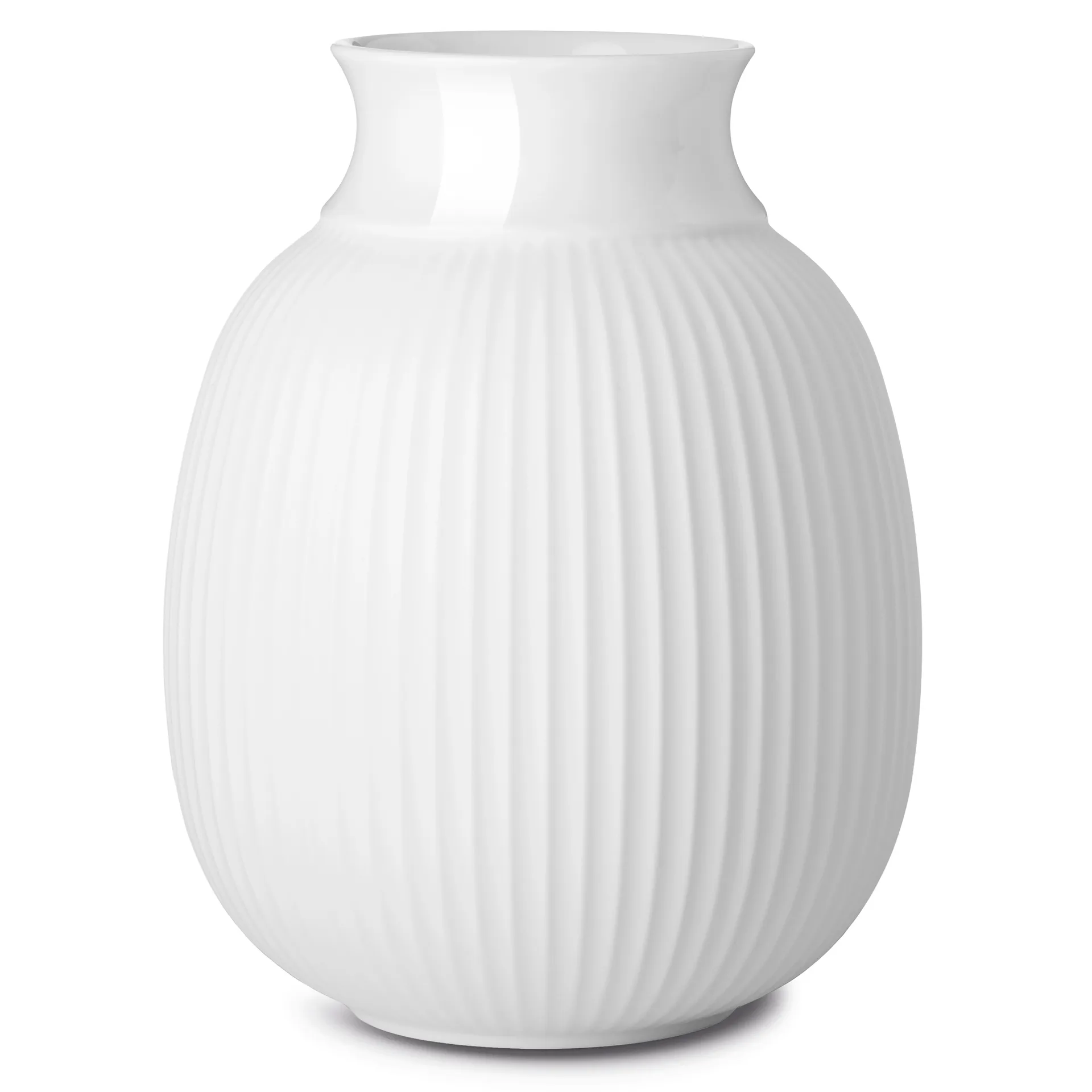 Lyngby Curve 花瓶 17.5 cm, White Lyngby Porcelæn | リュンビューポーセリン