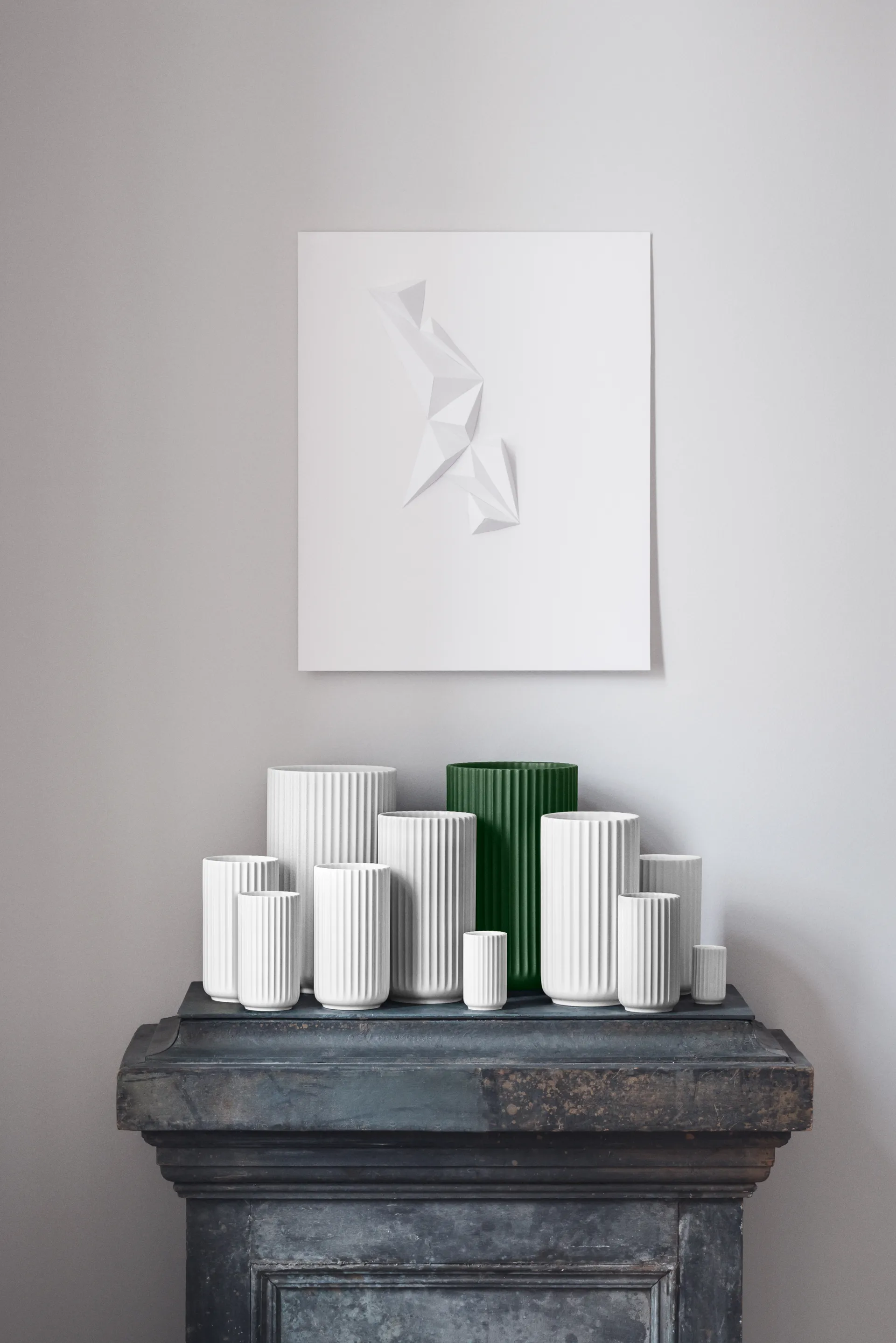 Lyngby 花瓶, Dark green, 31 cm Lyngby Porcelæn | リュンビューポーセリン