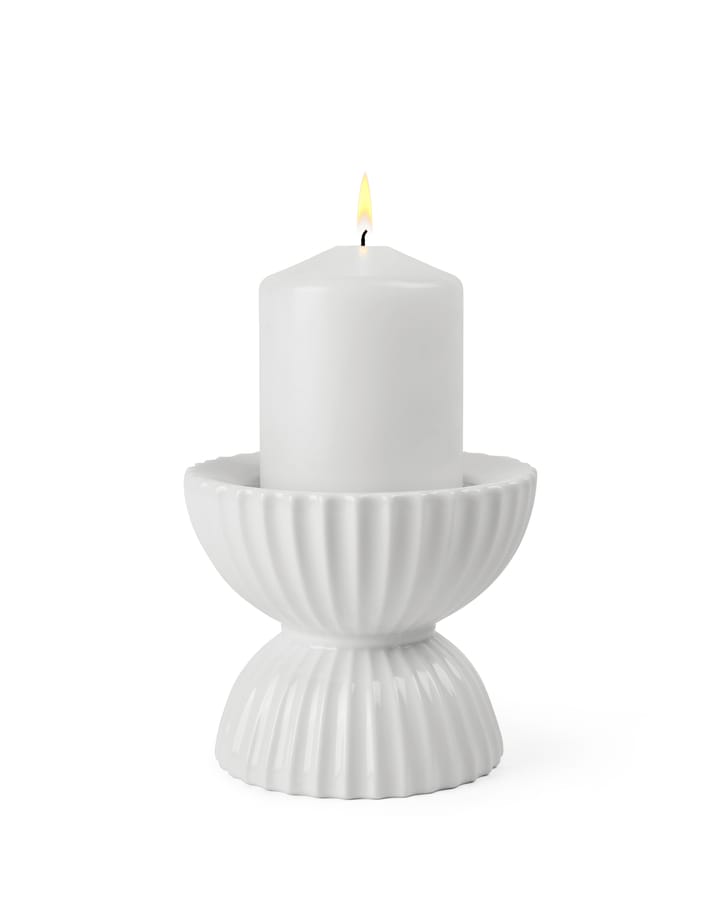 Lyngby Tura ブロックキャンドルホルダー Ø11.5 cm, White Lyngby Porcelæn | リュンビューポーセリン