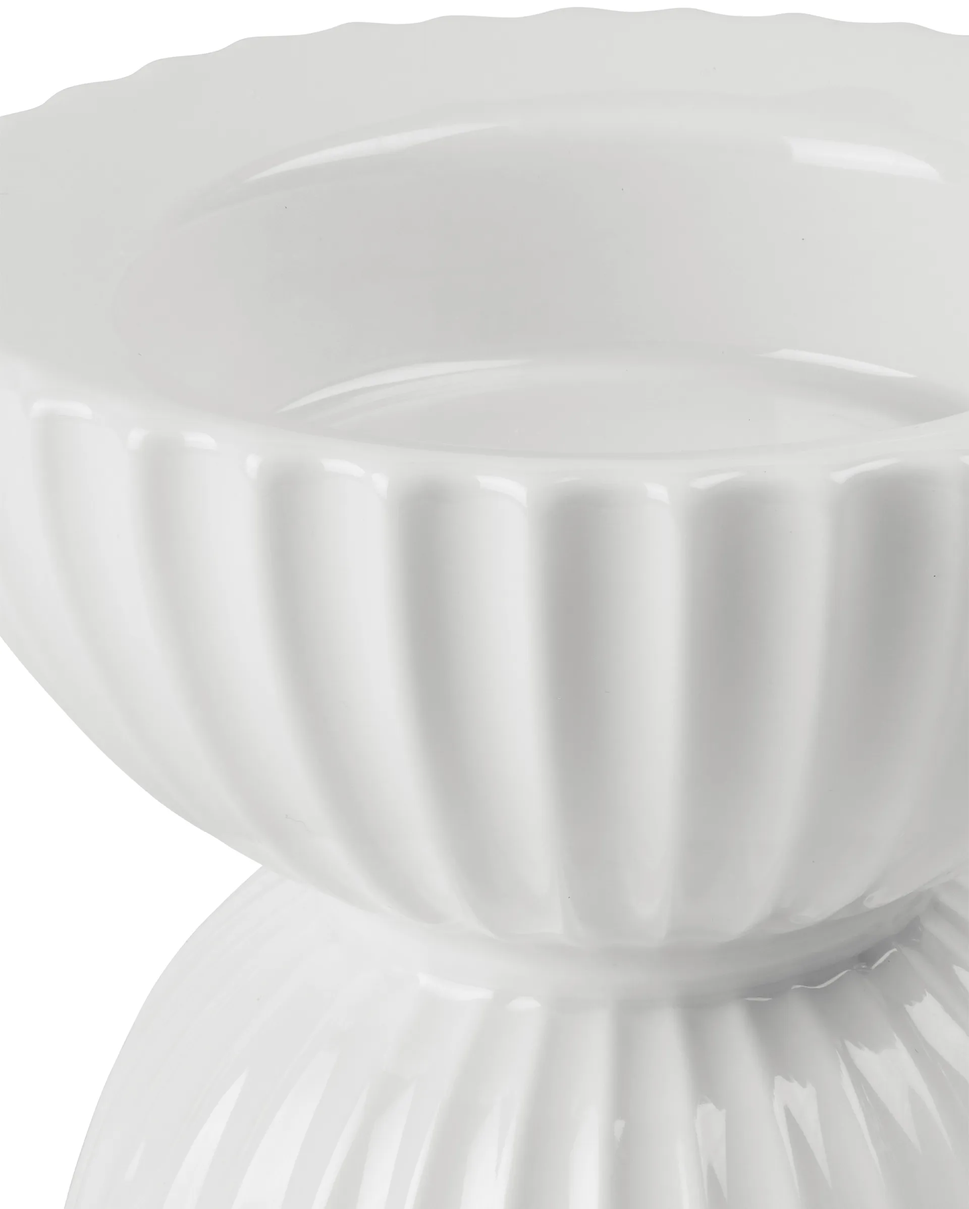 Lyngby Tura ブロックキャンドルホルダー Ø11.5 cm, White Lyngby Porcelæn | リュンビューポーセリン