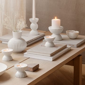 Lyngby Tura ブロックキャンドルホルダー Ø11.5 cm - White - Lyngby Porcelæn | リュンビューポーセリン