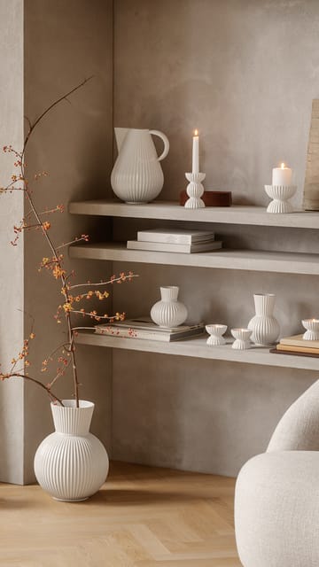 Lyngby Tura ブロックキャンドルホルダー Ø11.5 cm - White - Lyngby Porcelæn | リュンビューポーセリン