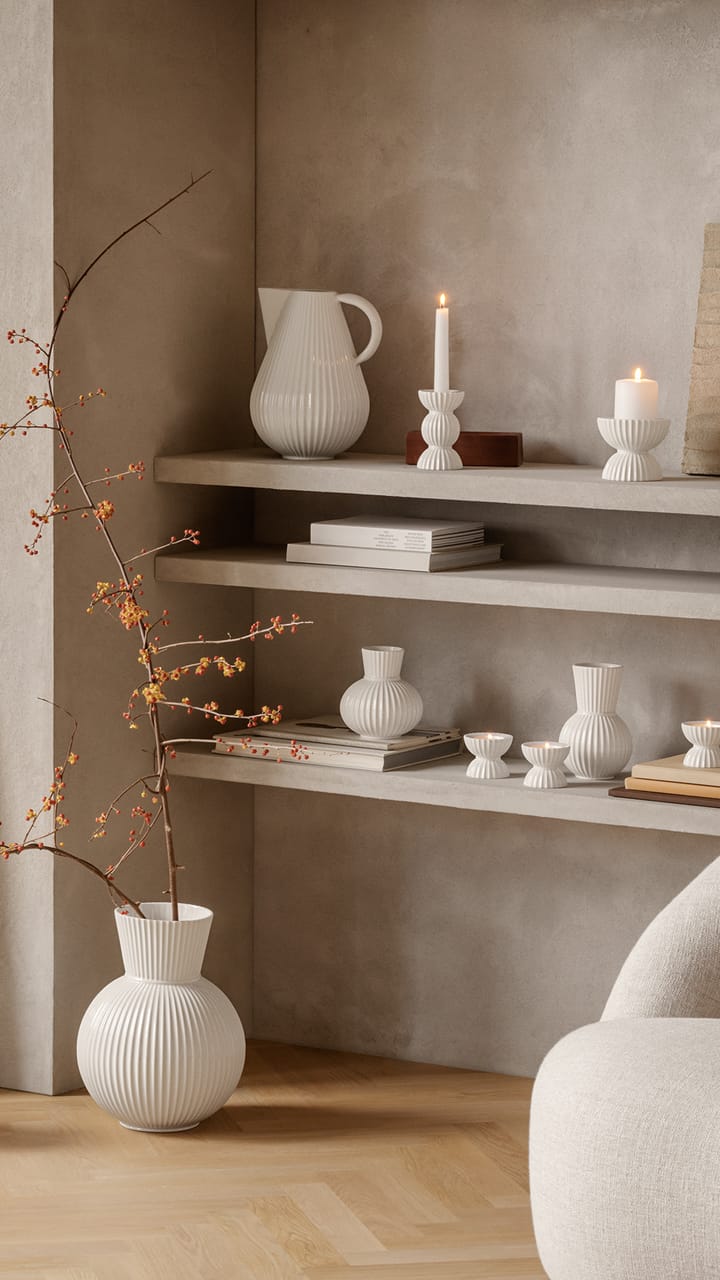 Lyngby Tura ブロックキャンドルホルダー Ø11.5 cm, White Lyngby Porcelæn | リュンビューポーセリン