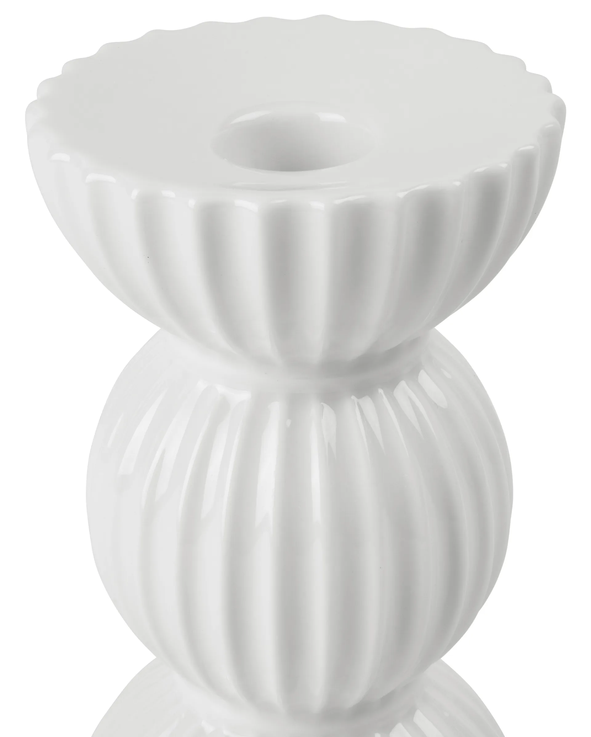Lyngby Tura キャンドルホルダー 14 cm, White Lyngby Porcelæn | リュンビューポーセリン