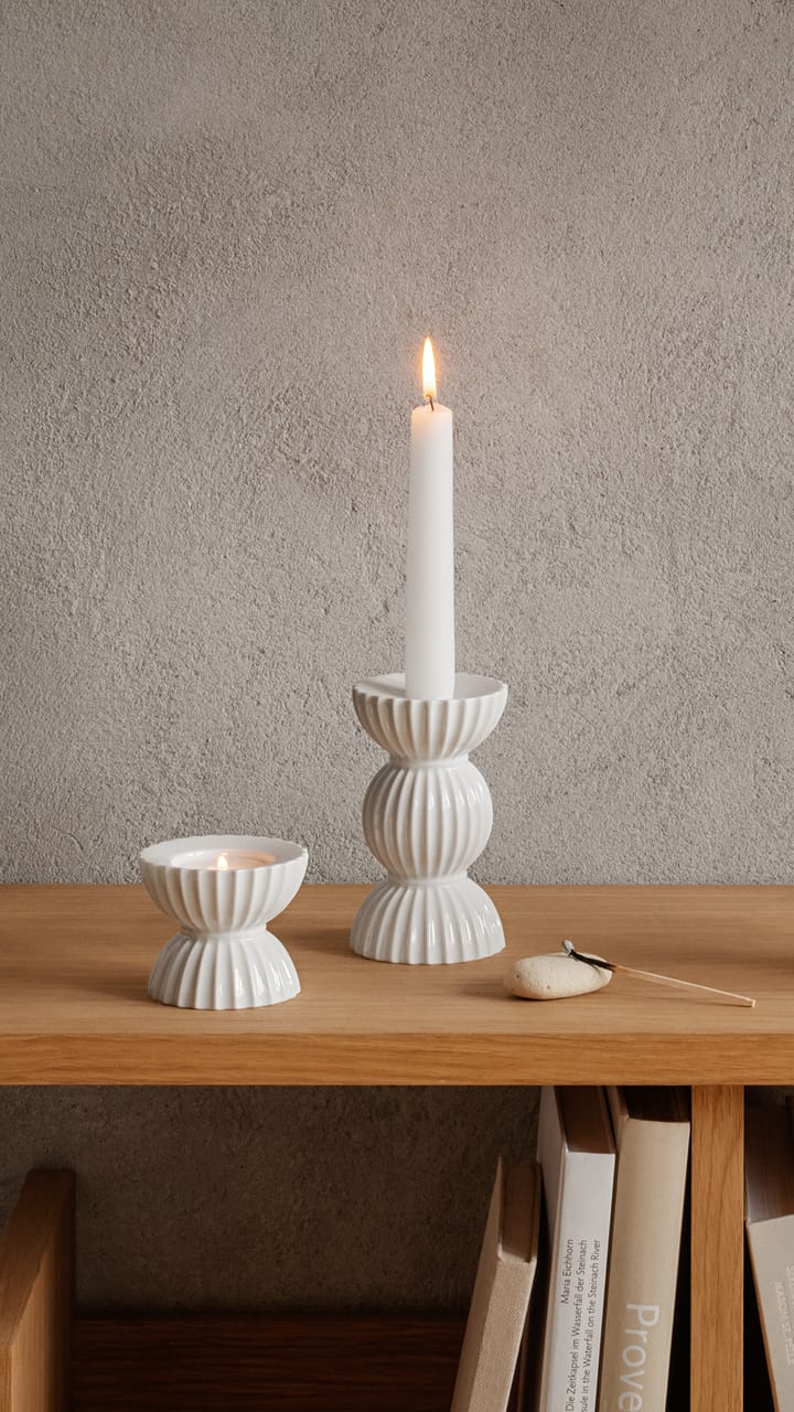Lyngby Tura キャンドルホルダー 14 cm, White Lyngby Porcelæn | リュンビューポーセリン