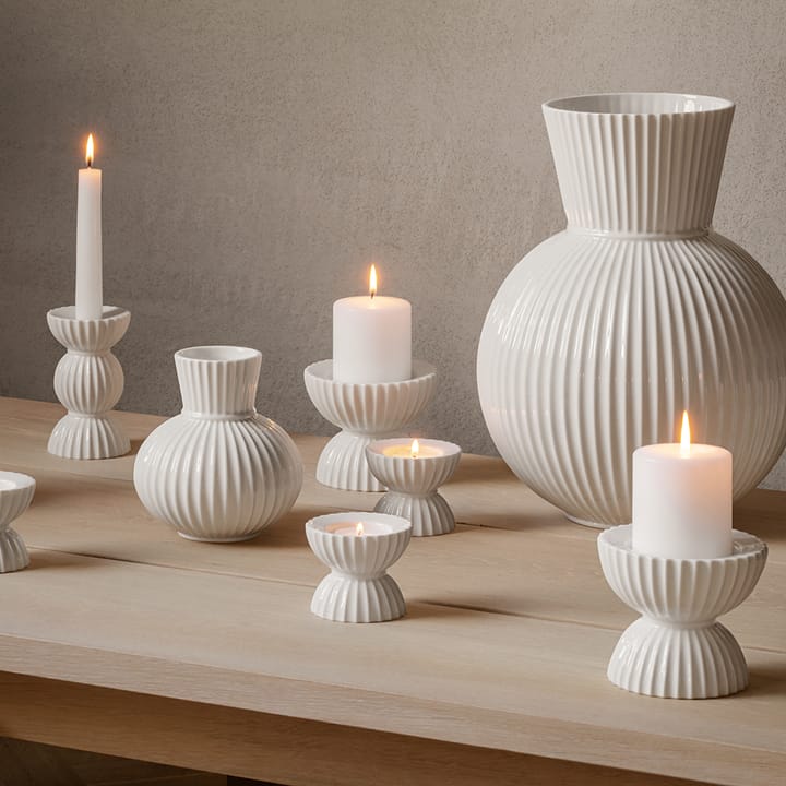 Lyngby Tura キャンドルホルダー 14 cm, White Lyngby Porcelæn | リュンビューポーセリン