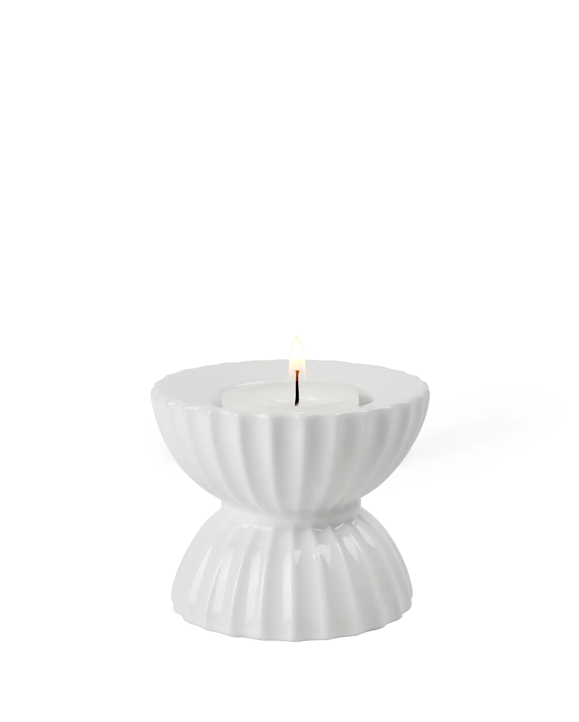 Lyngby Tura ティーライトホルダー Ø8 cm, White Lyngby Porcelæn | リュンビューポーセリン