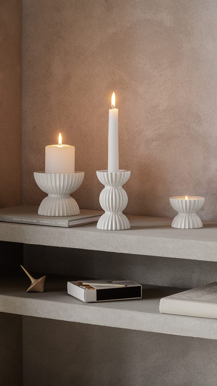 Lyngby Tura ティーライトホルダー Ø8 cm, White Lyngby Porcelæn | リュンビューポーセリン