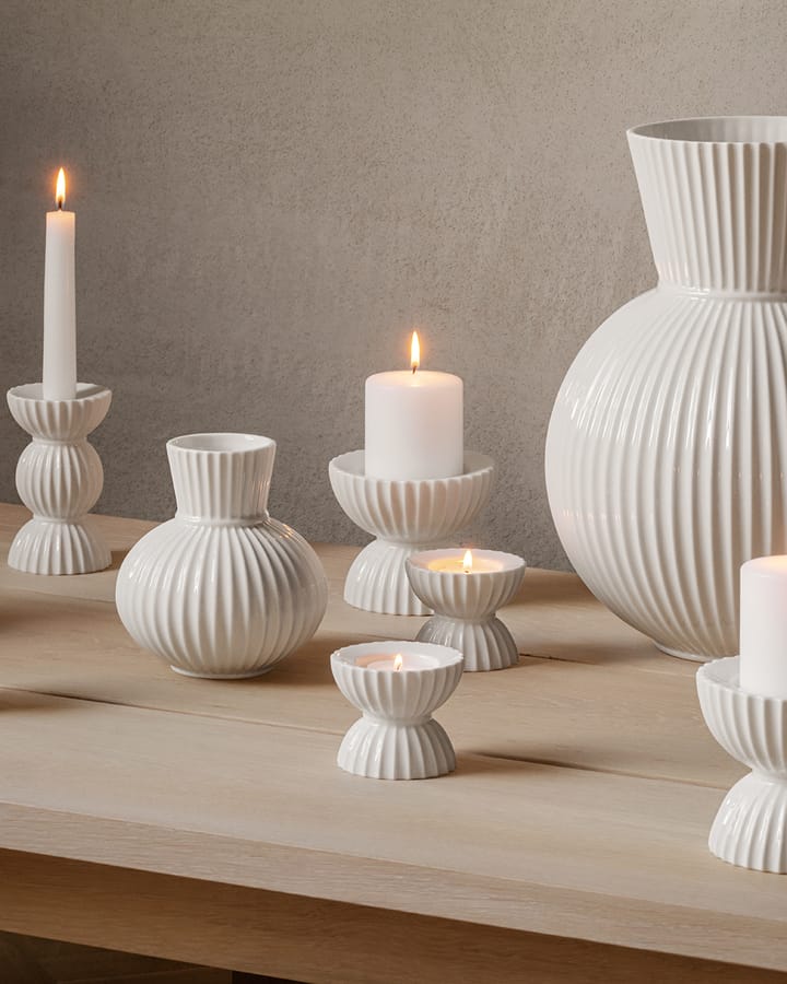 Lyngby Tura ティーライトホルダー Ø8 cm, White Lyngby Porcelæn | リュンビューポーセリン