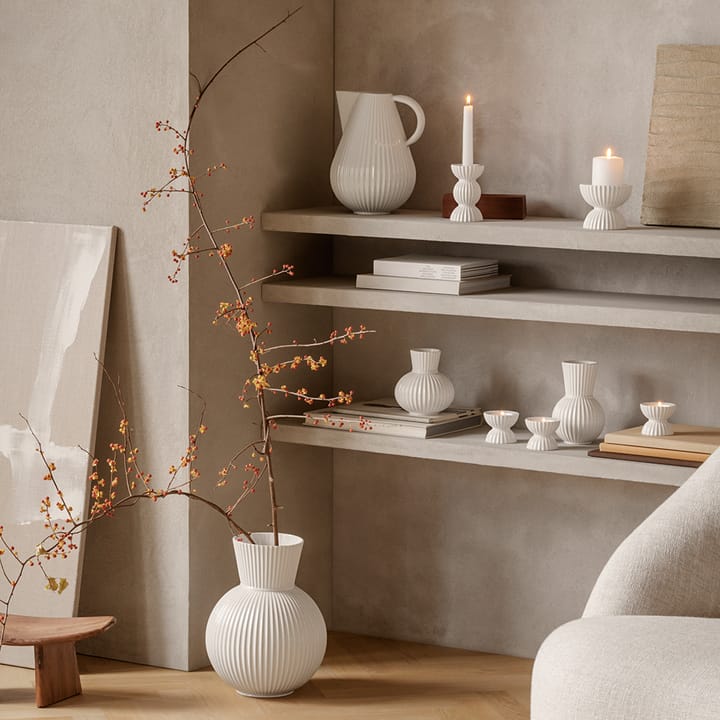 Lyngby Tura ティーライトホルダー Ø8 cm, White Lyngby Porcelæn | リュンビューポーセリン