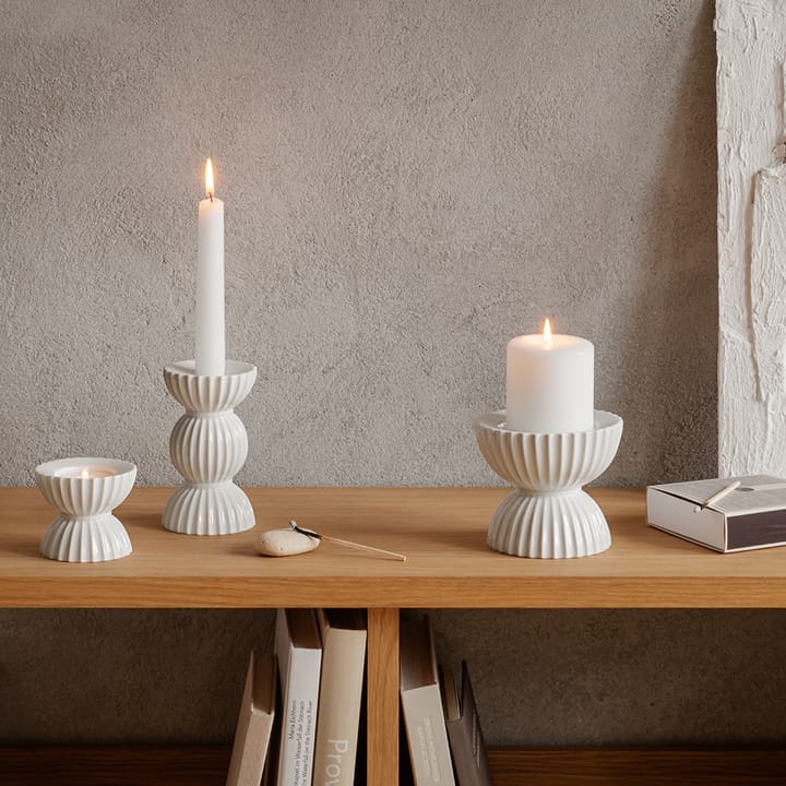Lyngby Tura ティーライトホルダー Ø8 cm, White Lyngby Porcelæn | リュンビューポーセリン