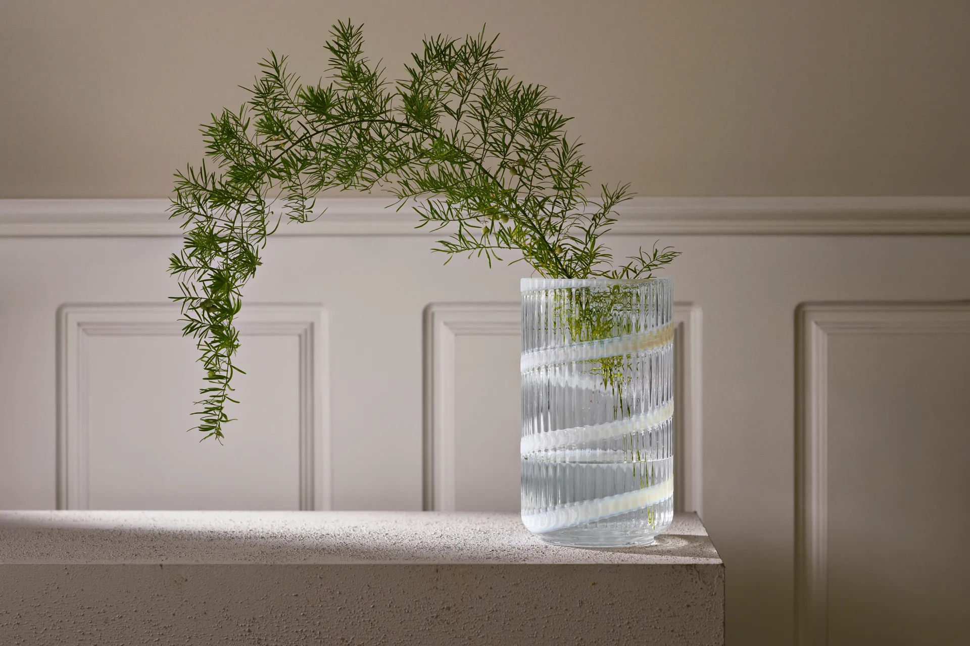 Lyngby 花瓶, White swirl, 20.5 cm Lyngby Porcelæn | リュンビューポーセリン