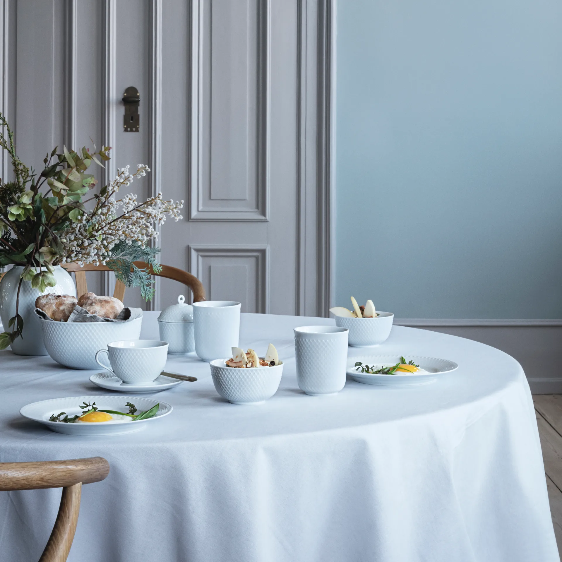 Rhombe サービングボウル Ø17.5 cm, white Lyngby Porcelæn | リュンビューポーセリン