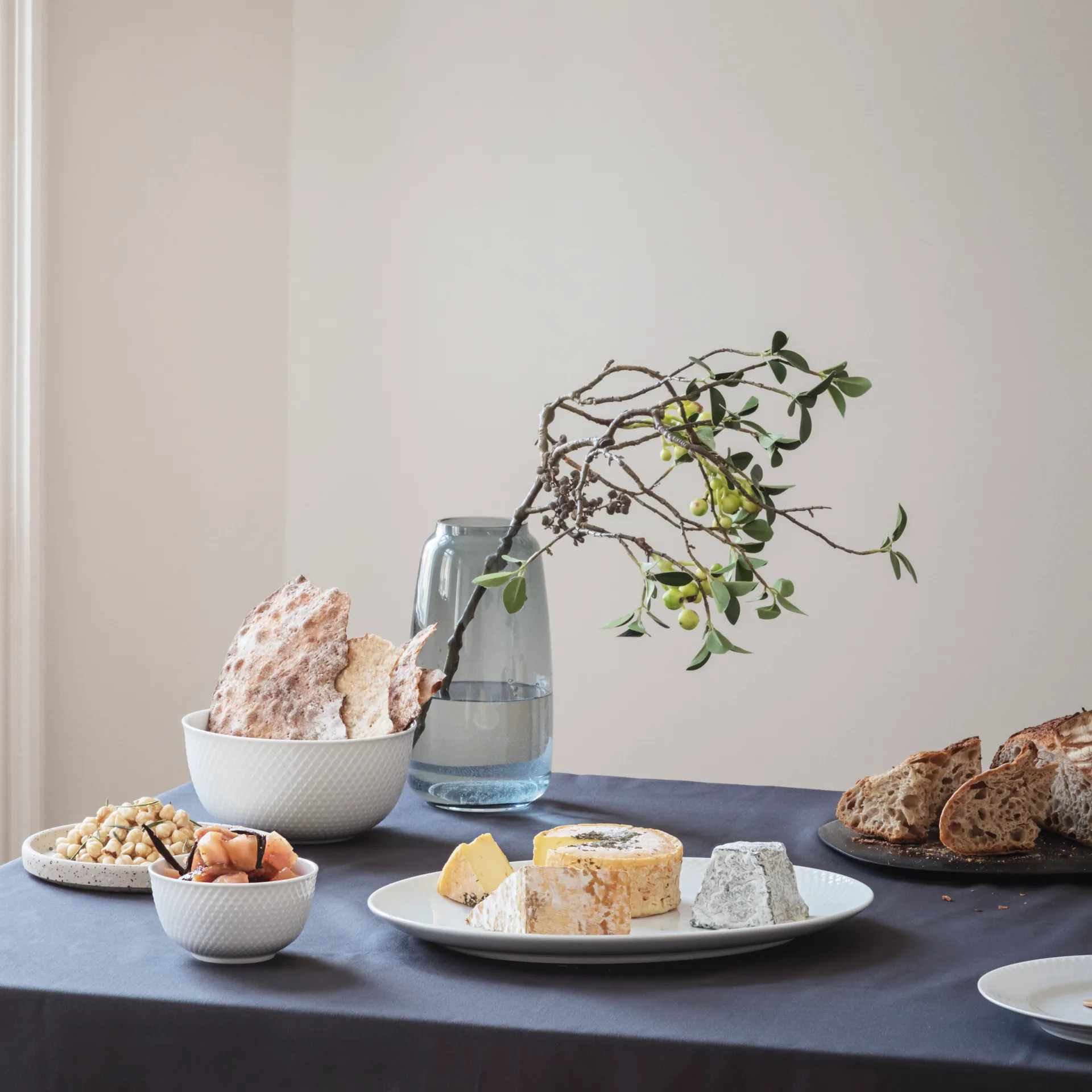 Rhombe サービングボウル Ø17.5 cm, white Lyngby Porcelæn | リュンビューポーセリン