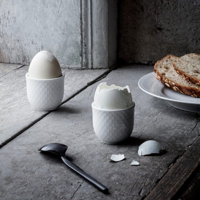 Rhombe エッグカップ. 2パック, white Lyngby Porcelæn | リュンビューポーセリン