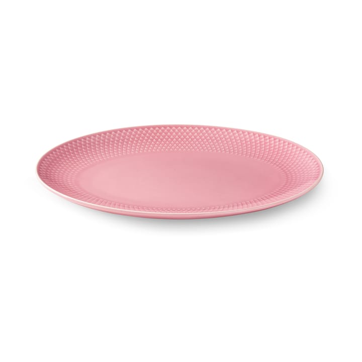 Rhombe オーバル サービングプレート 21.5x28.5 cm - Pink - Lyngby Porcelæn | リュンビューポーセリン