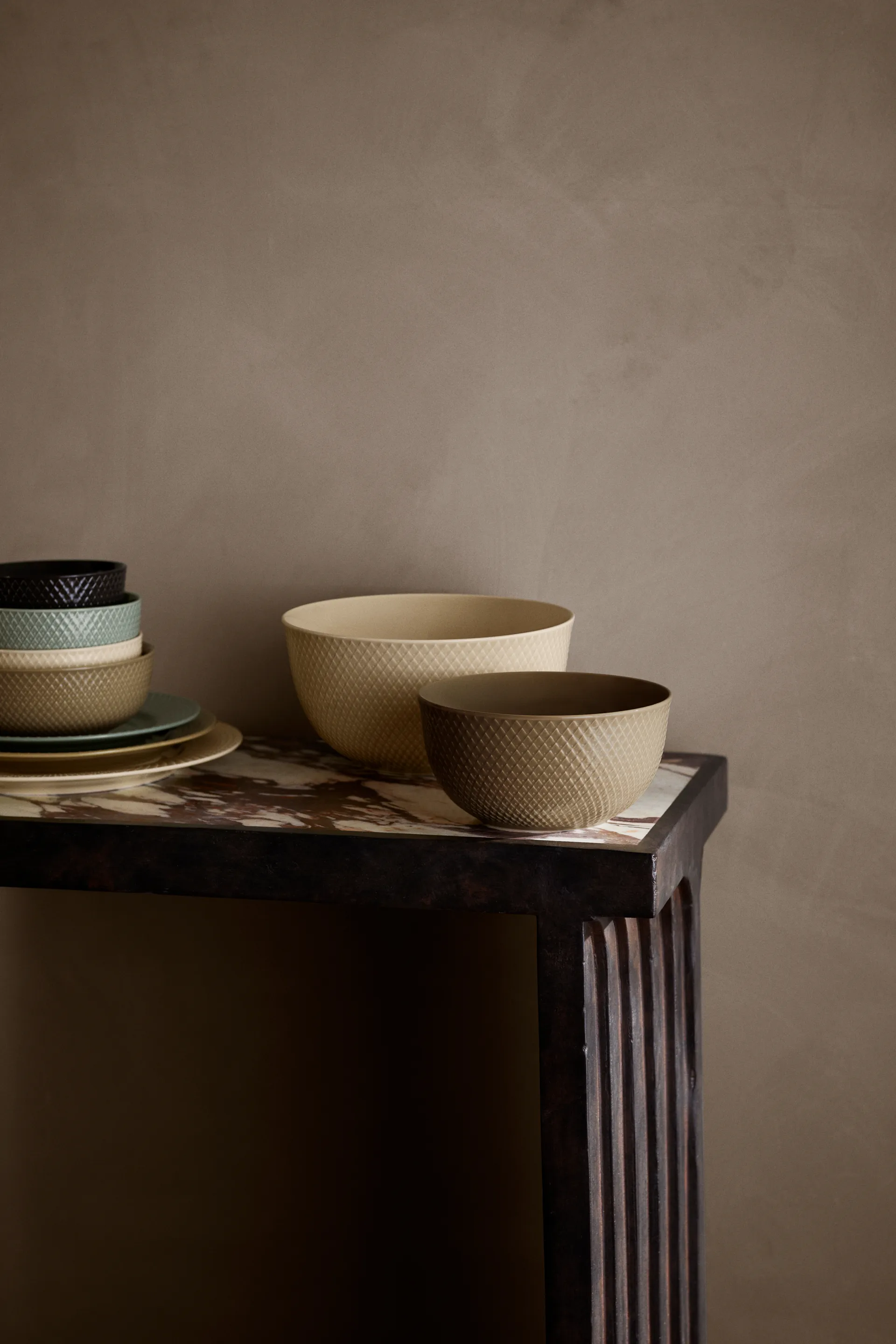 Rhombe サービングボウル Ø22 cm, Marble Lyngby Porcelæn | リュンビューポーセリン