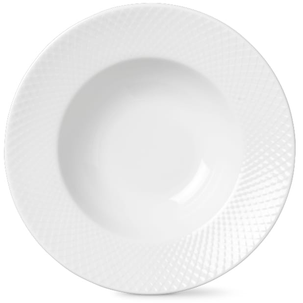 Rhombe ディーププレート ホワイト - Ø 24.5 cm - Lyngby Porcelæn | リュンビューポーセリン