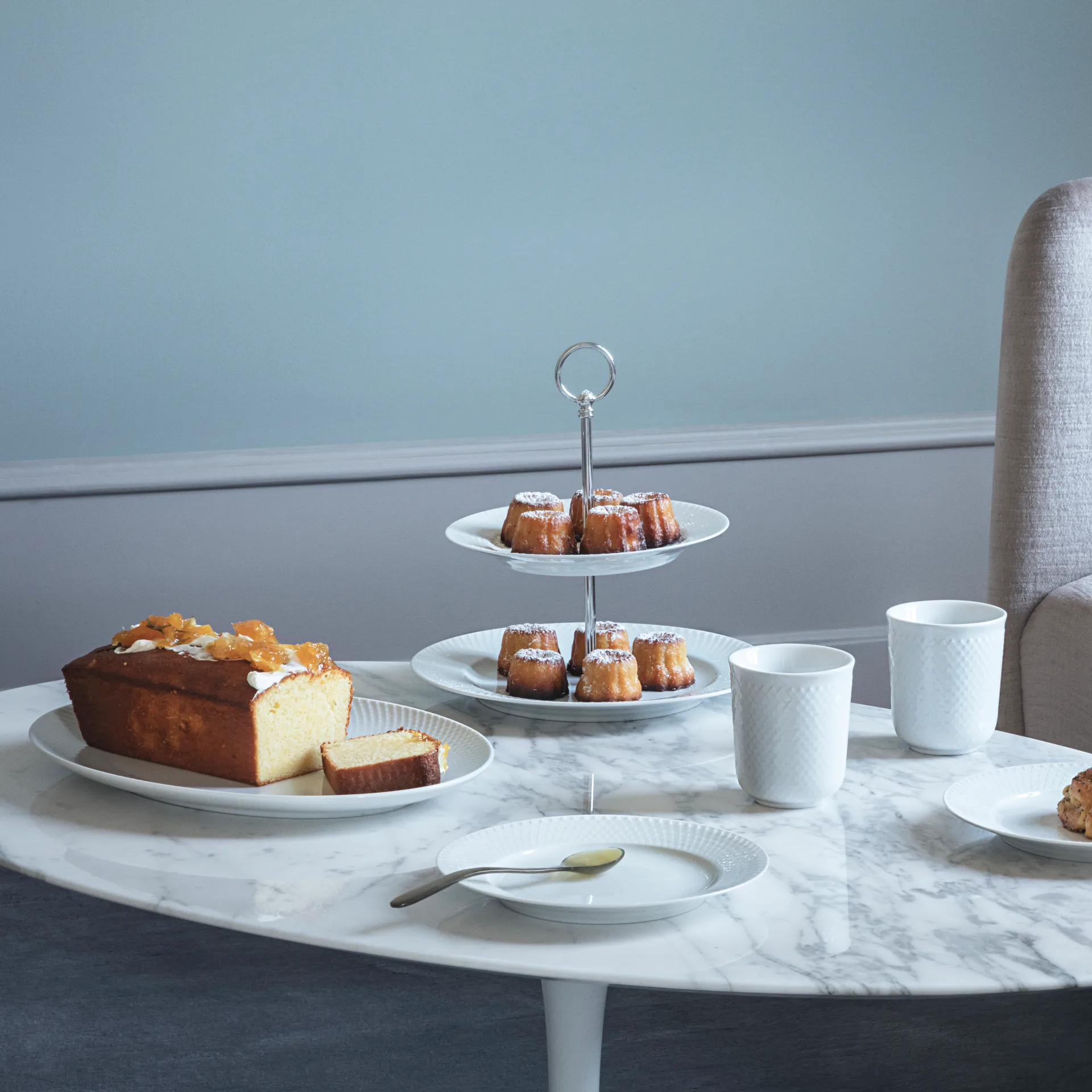 Rhombe ケーキ ディッシュ Ø 27 cm, white Lyngby Porcelæn | リュンビューポーセリン