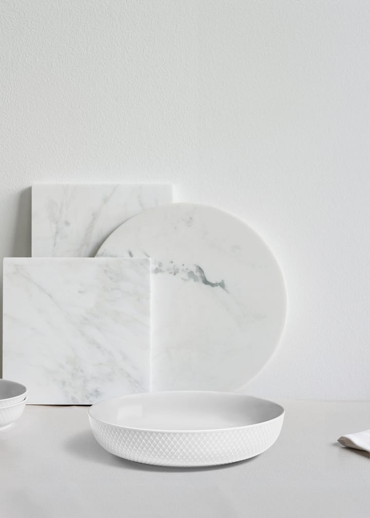 Rhombe サービングボウル Ø28 cm, White Lyngby Porcelæn | リュンビューポーセリン