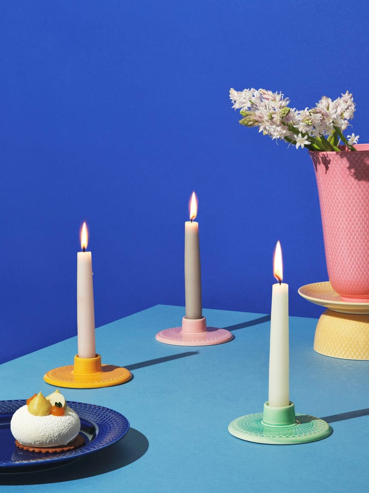 Rhombe キャンドルホルダー3 cm, Yellow Lyngby Porcelæn | リュンビューポーセリン