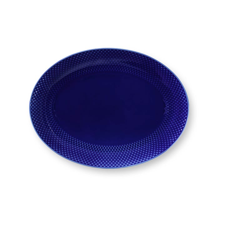Rhombe オーバル サービングソーサー 35x26,5 cm - Dark blue - Lyngby Porcelæn | リュンビューポーセリン