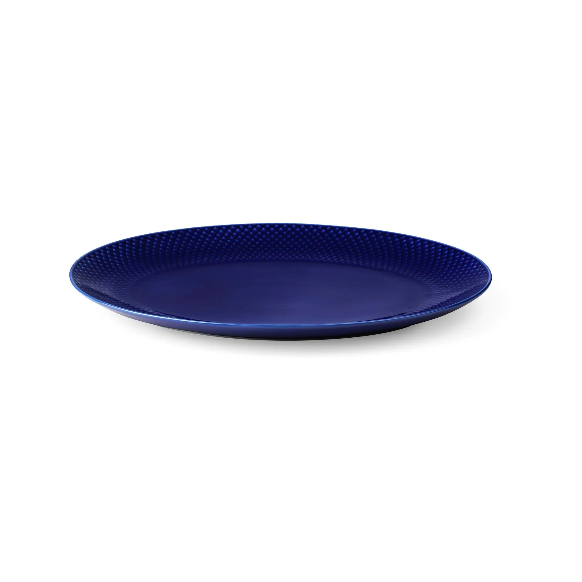 Rhombe オーバル サービングソーサー 35x26,5 cm, Dark blue Lyngby Porcelæn | リュンビューポーセリン