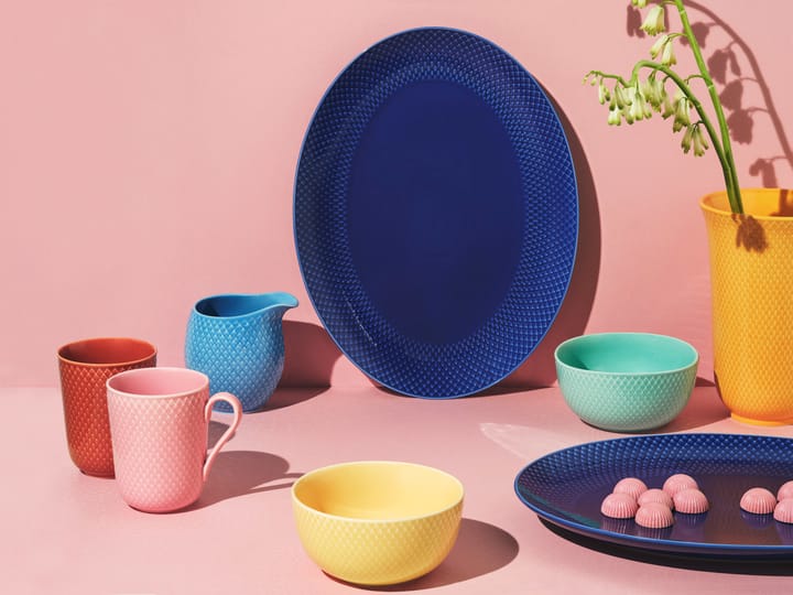Rhombe オーバル サービングソーサー 35x26,5 cm, Dark blue Lyngby Porcelæn | リュンビューポーセリン