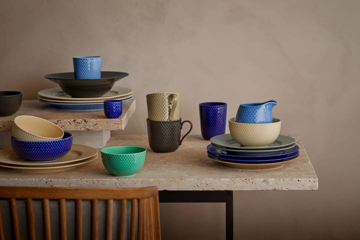 Rhombe Earth ランチプレート Ø21 cm, Moss Lyngby Porcelæn | リュンビューポーセリン