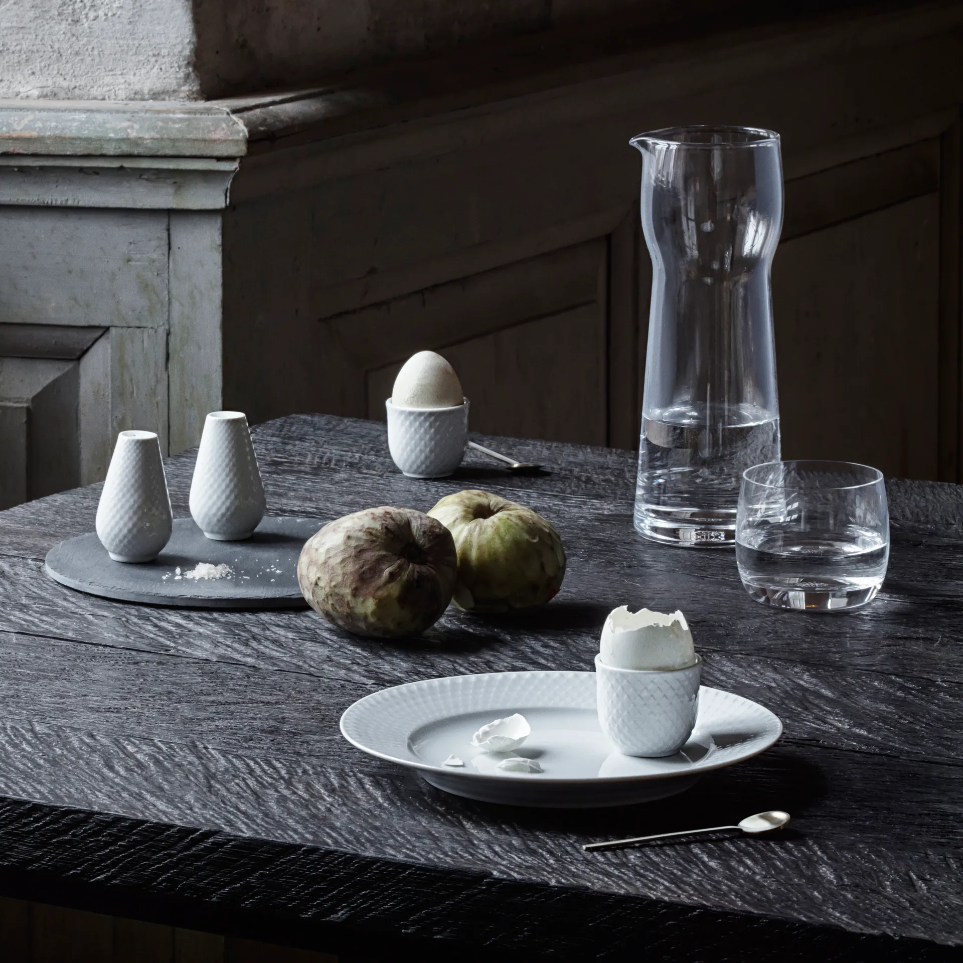 Rhombeソルト&ペッパーセット, White Lyngby Porcelæn | リュンビューポーセリン