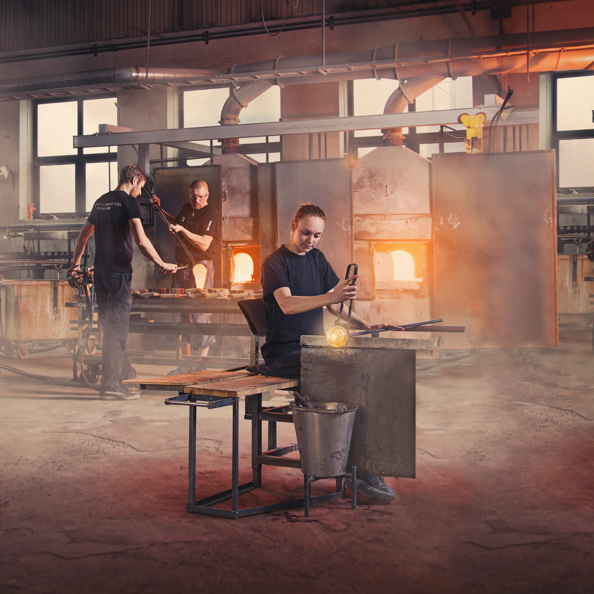 トナカイ グラス スカルプチュア ミニチュア, 7x5 cm Målerås Glasbruk