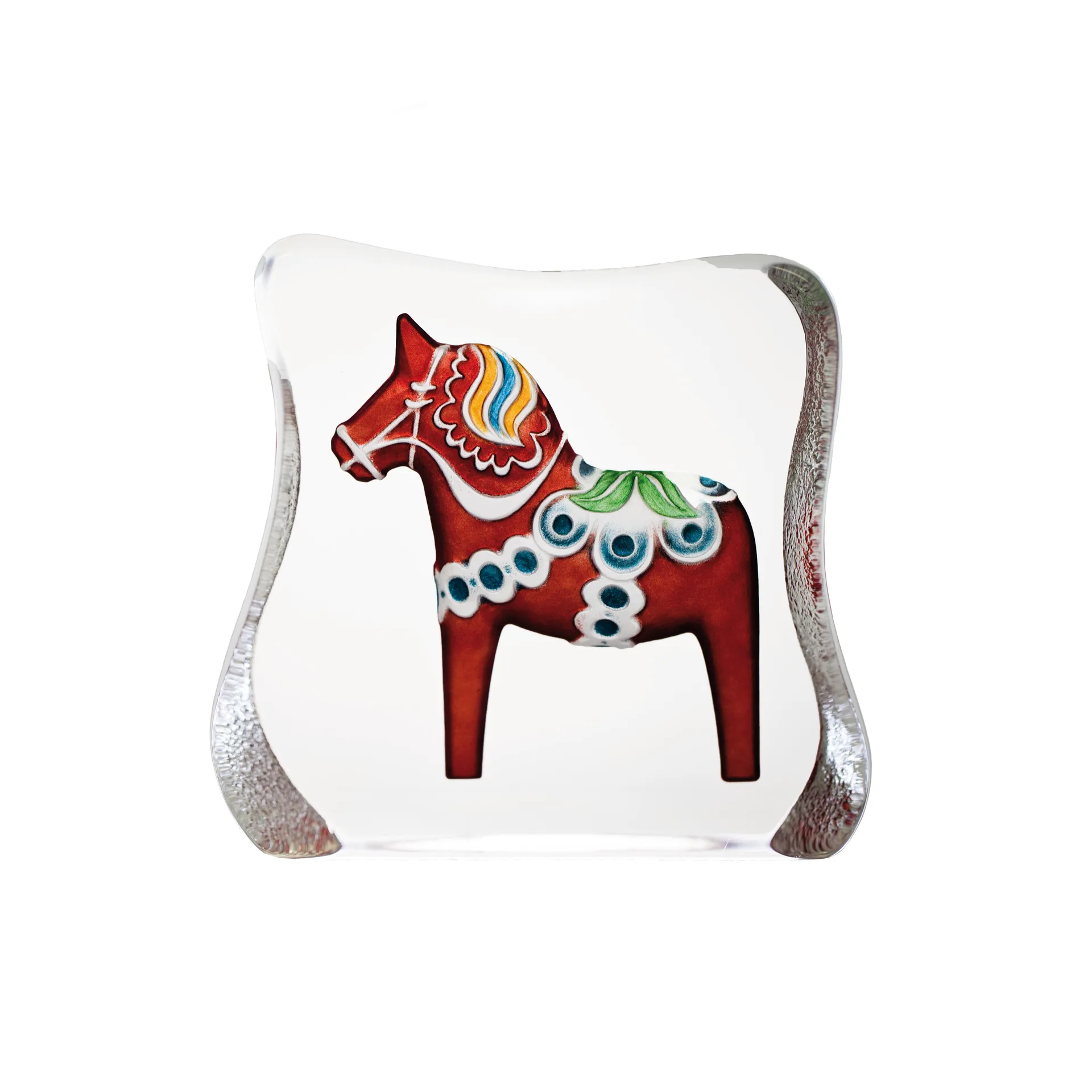 Dalecarlian ホース スカルプチュア, large red Målerås Glasbruk
