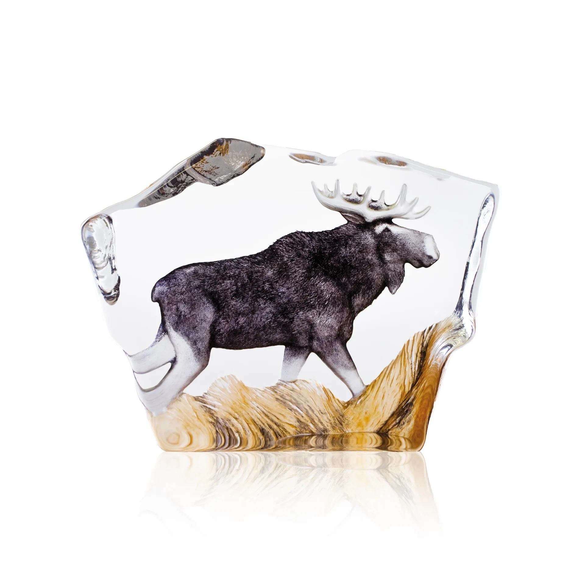 Elk グラス スカルプチュア, 12x16,5 cm Målerås Glasbruk