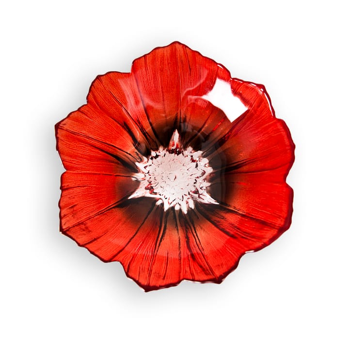 Poppy ボウル スモール, red-black Målerås Glasbruk