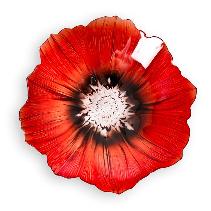 Poppy ボウル ラージ, red-black Målerås Glasbruk