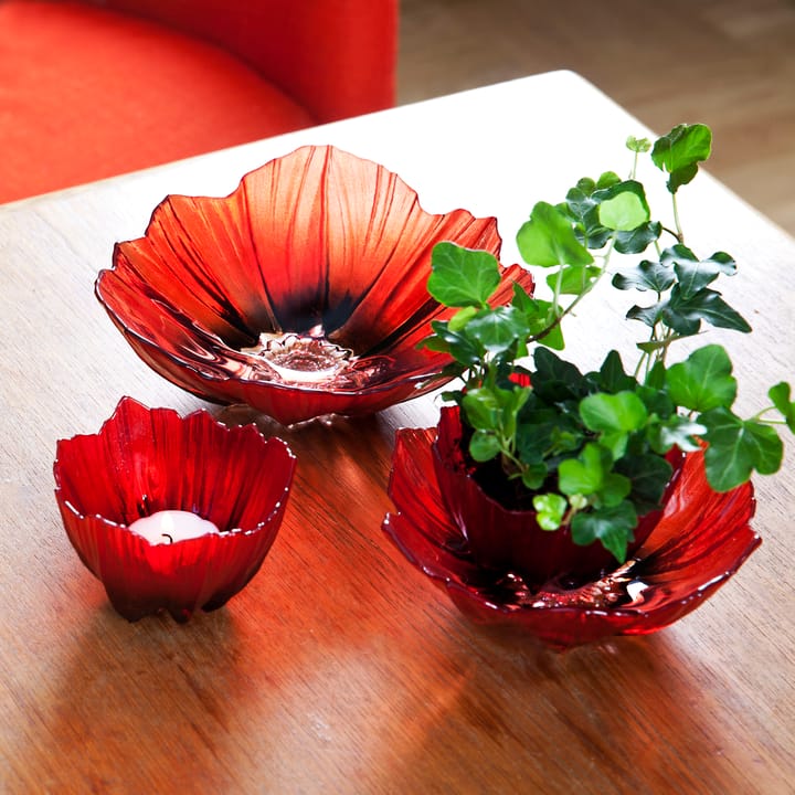 Poppy ボウル ラージ - red-black - Målerås Glasbruk