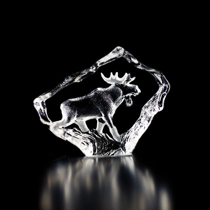 Wildlife Elk Bull グラス スカルプチュア, Mini Målerås Glasbruk