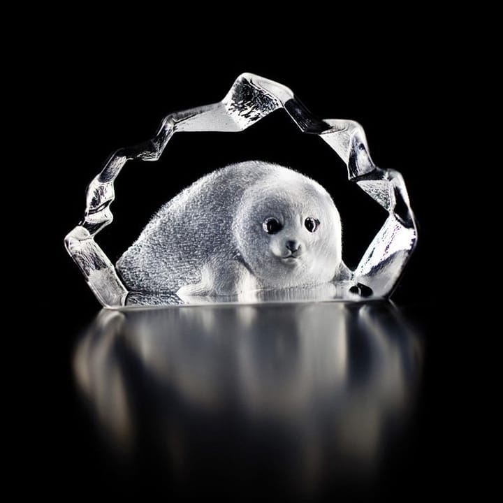 Wildlife Seal スカルプチュア, glass Målerås Glasbruk