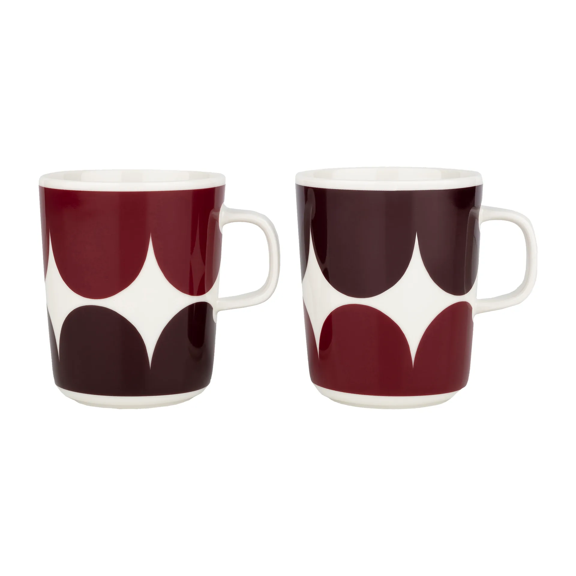 ハルカ マグカップ 25 cl 2個セット, white-dark wine-dark red Marimekko | マリメッコ