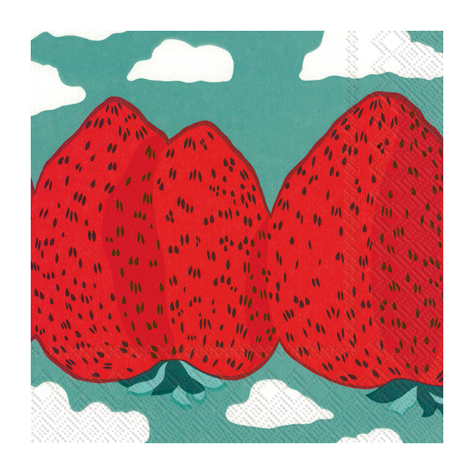 【限定レア】marimekko マリメッコ/ Mansikkavuoret バスローブ Marimekko | マリメッコ からのMansikkavuoret ナプキン 33x33