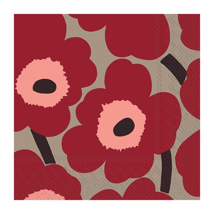 Unikko ナプキン 33x33 cm 20枚セット - Red-linen - Marimekko | マリメッコ