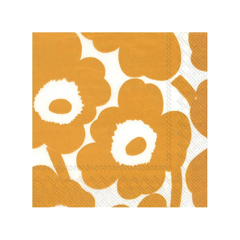 Unikko ナプキン 33x33 cm 20枚セット, white-gold Marimekko | マリメッコ